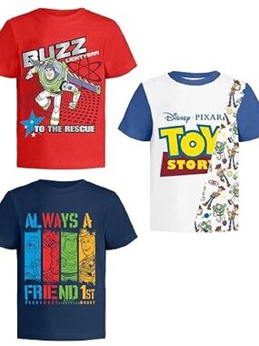 NWT Size 6 Disney Toy Story Boys' Short Sleeve Tees - Set of 3